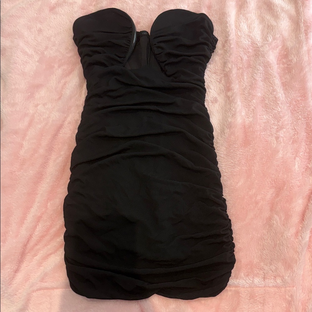 Leau London Black Mesh Mini Dress - Picture 5 of 9